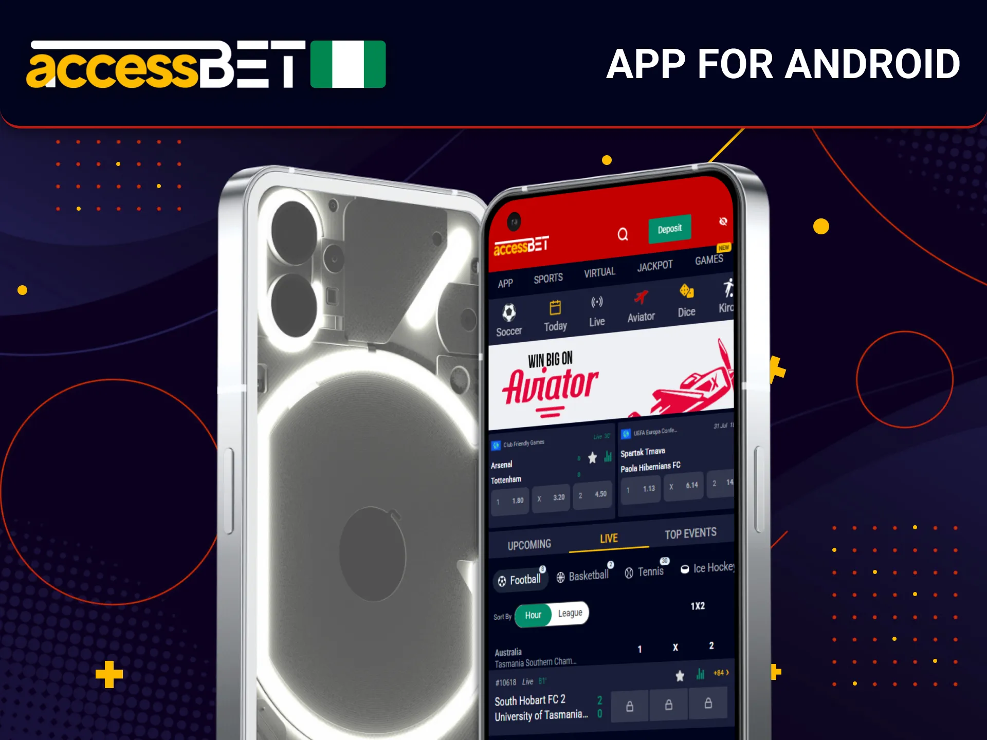Download the AccessBet app for Android phones in Nigeria.