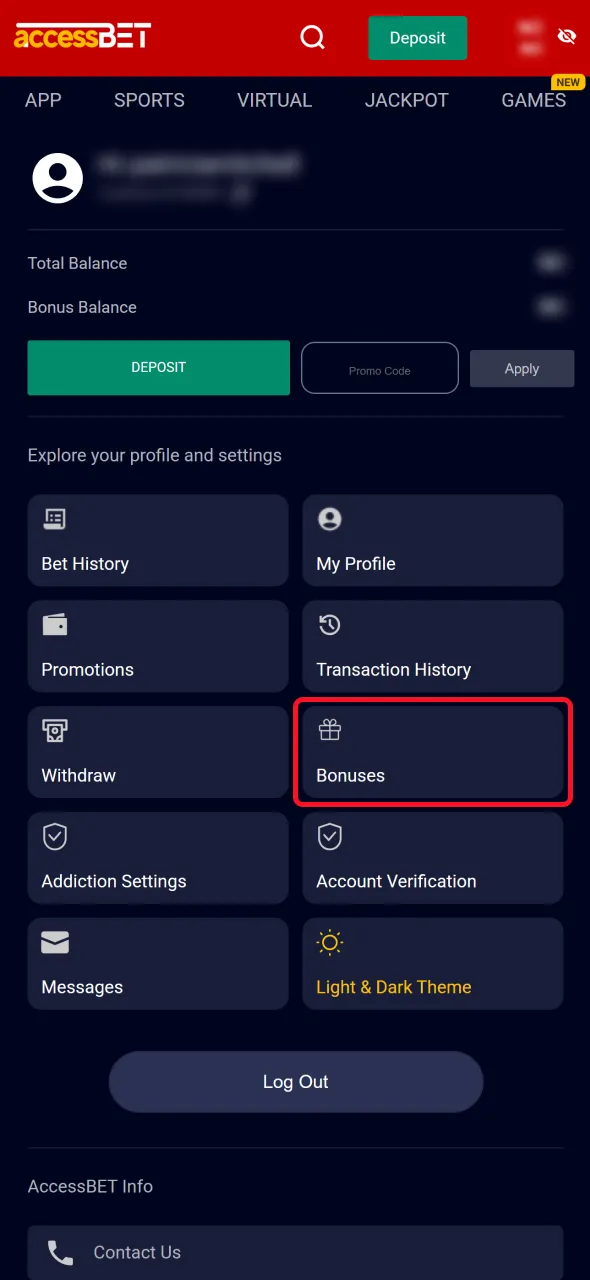 Claim your bonus easily inside the AccessBet Nigeria app.
