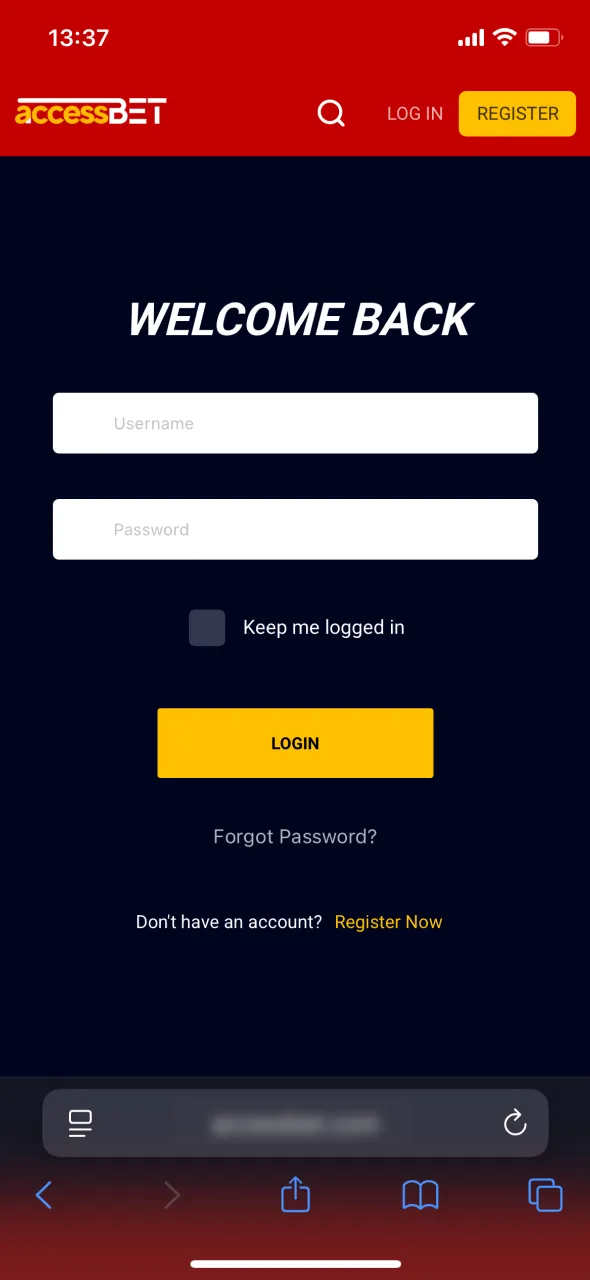 Log in to get the AccessBet app on iOS devices.