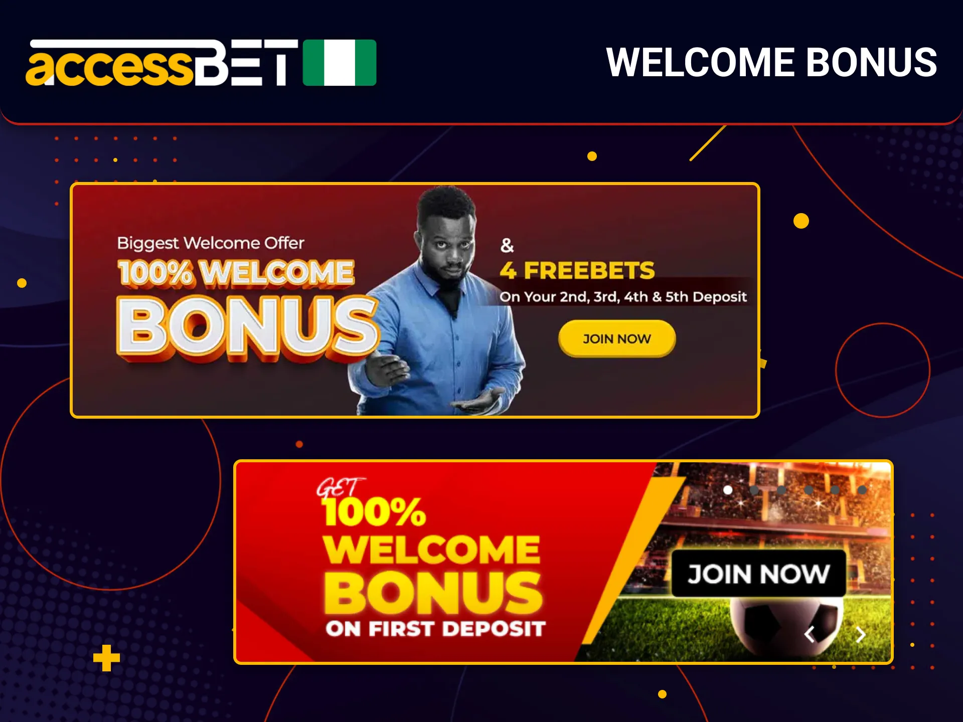 AccessBet in Nigeria offers a welcome bonus to new players.