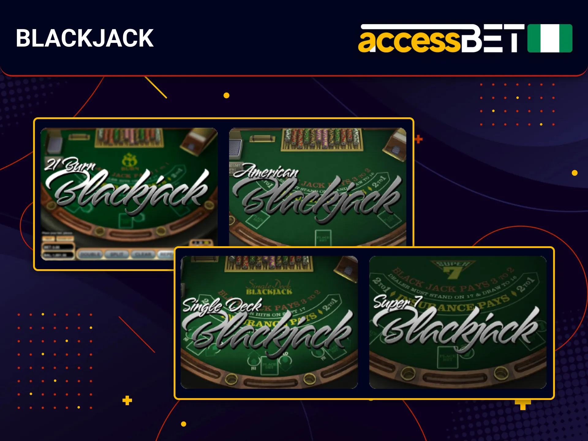 Nigerian players enjoy blackjack tables on AccessBet.