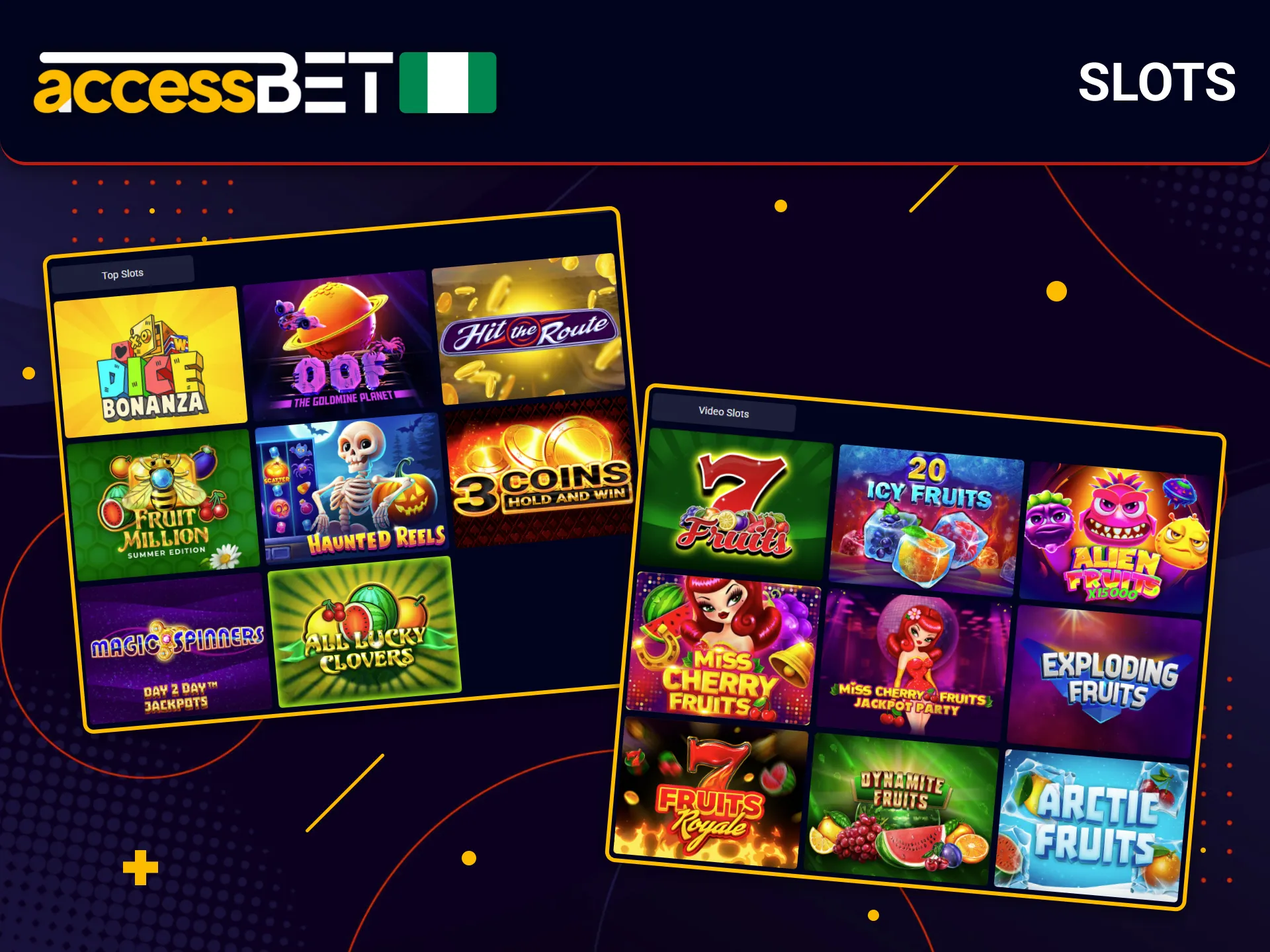 Nigerian slot players spin and win on AccessBet casino.