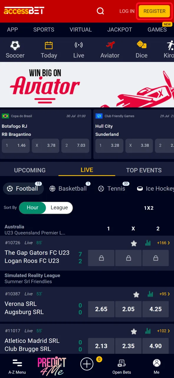 Register with AccessBet in Nigeria in a few easy steps.
