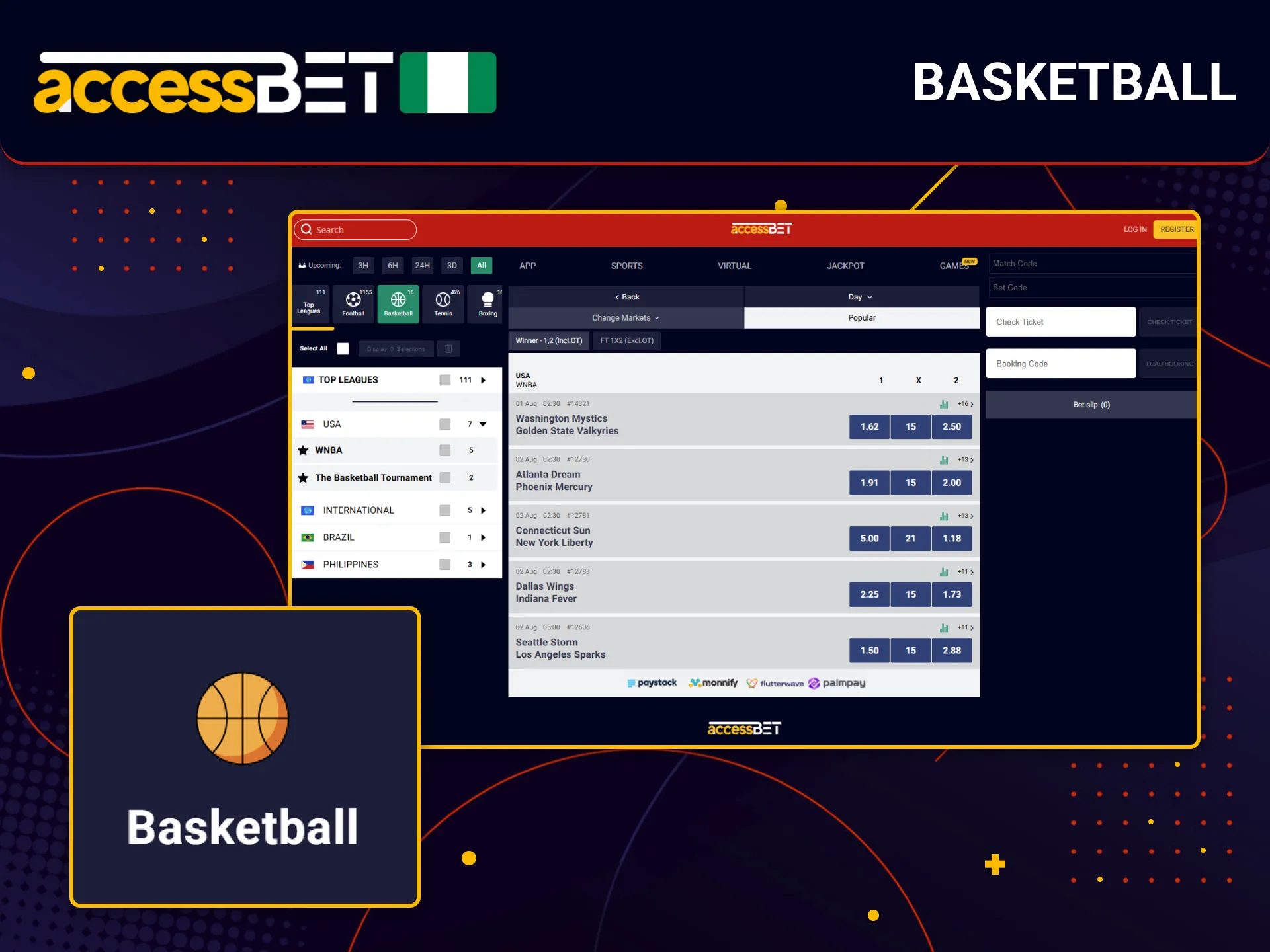 Enjoy basketball betting on AccessBet in Nigeria.