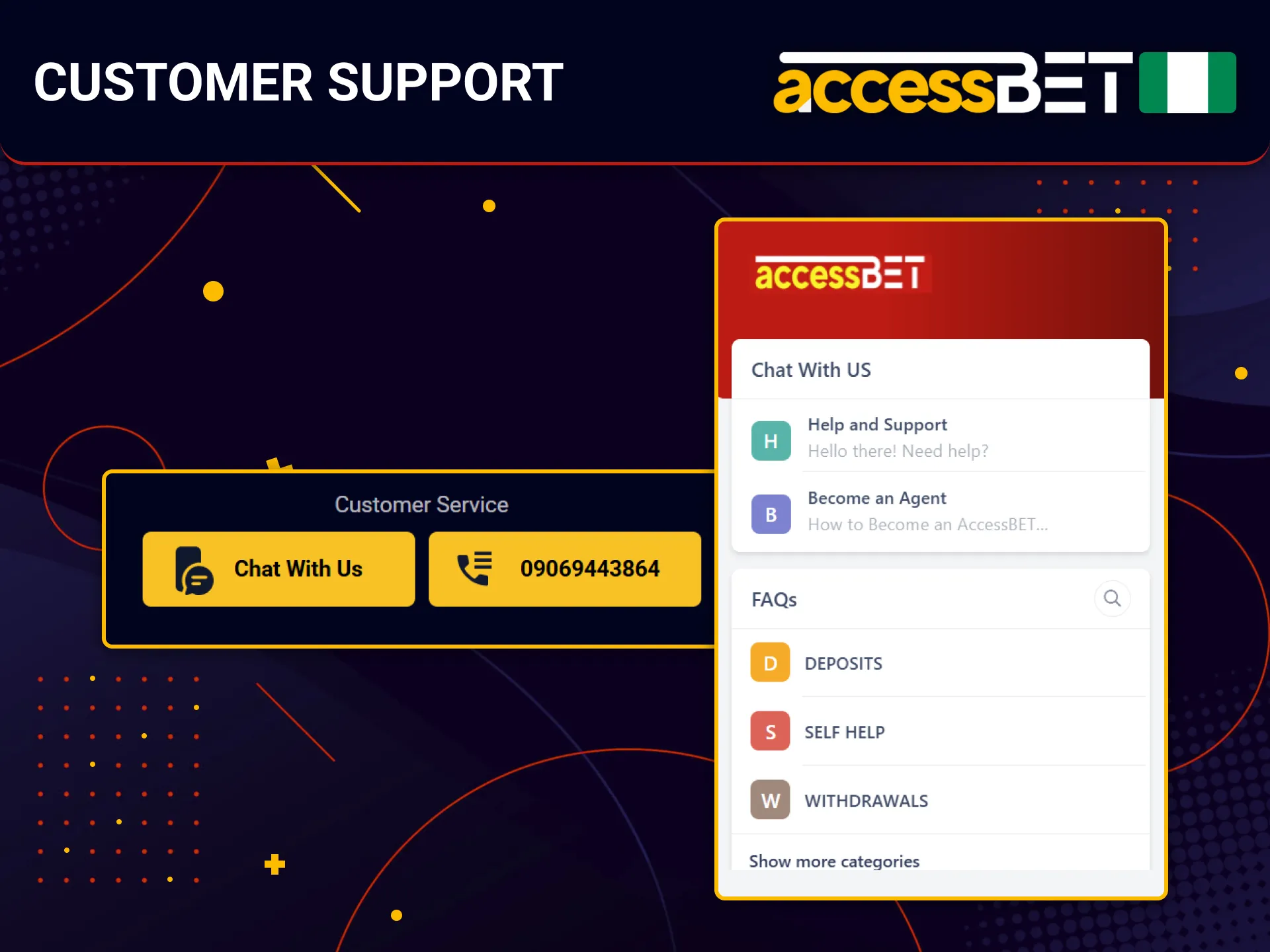 Reach customer support anytime with AccessBet in Nigeria.