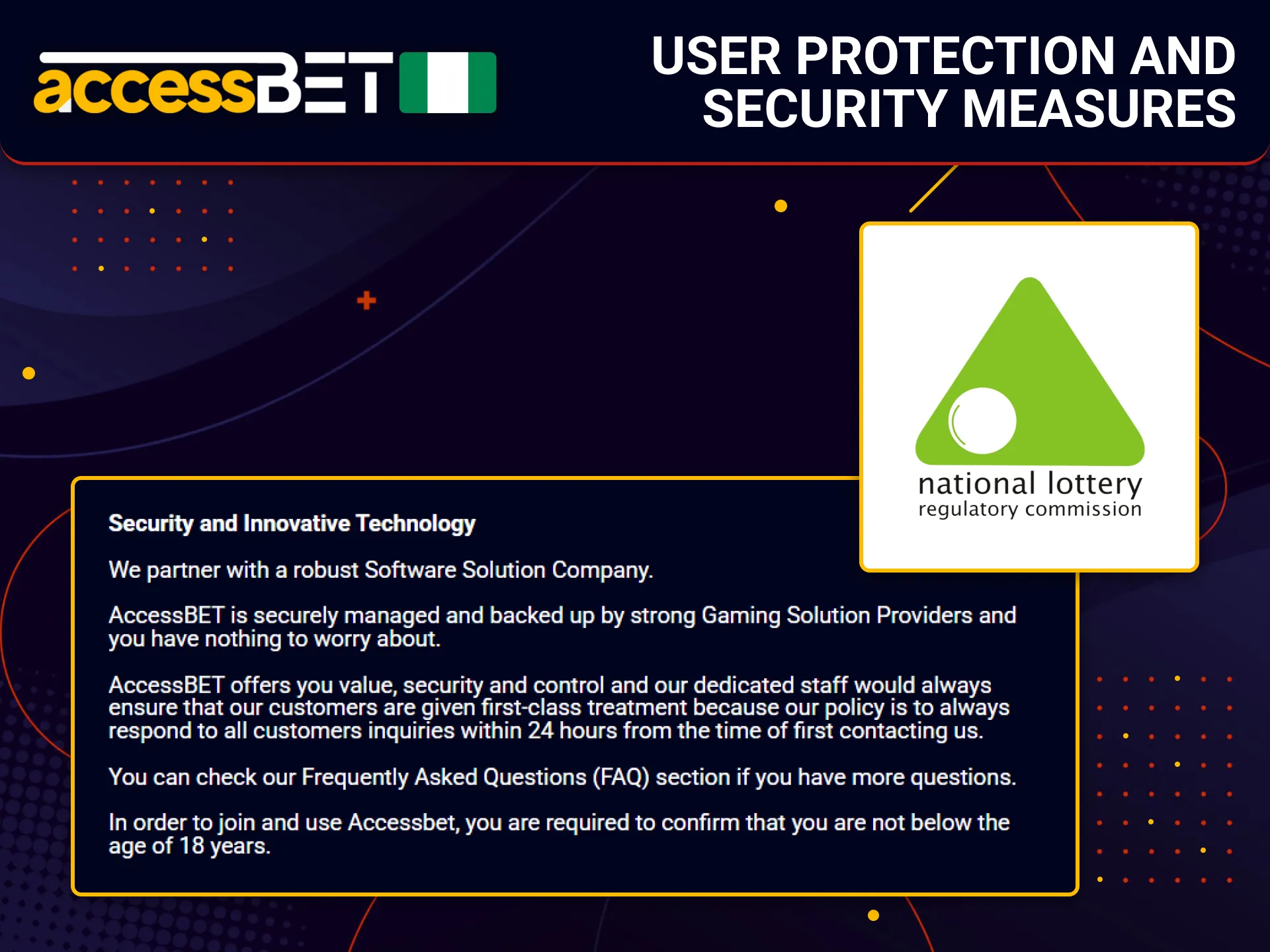 AccessBet ensures security for Nigerian players' personal data.