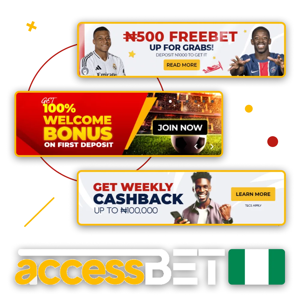 AccessBet offers bonuses and loyalty rewards to football fans from Nigeria.