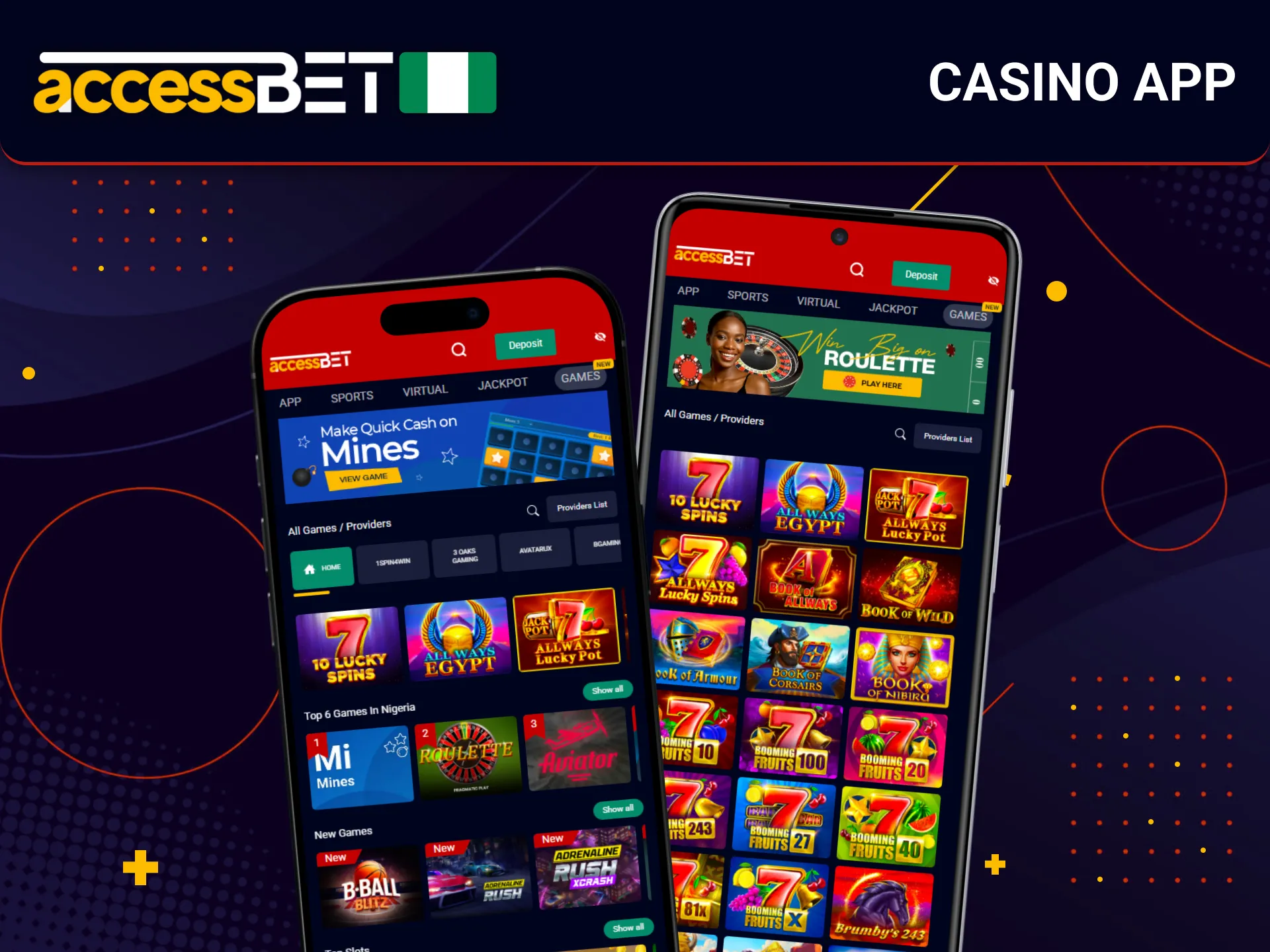 AccessBet casino app supports mobile play for Nigerian users.