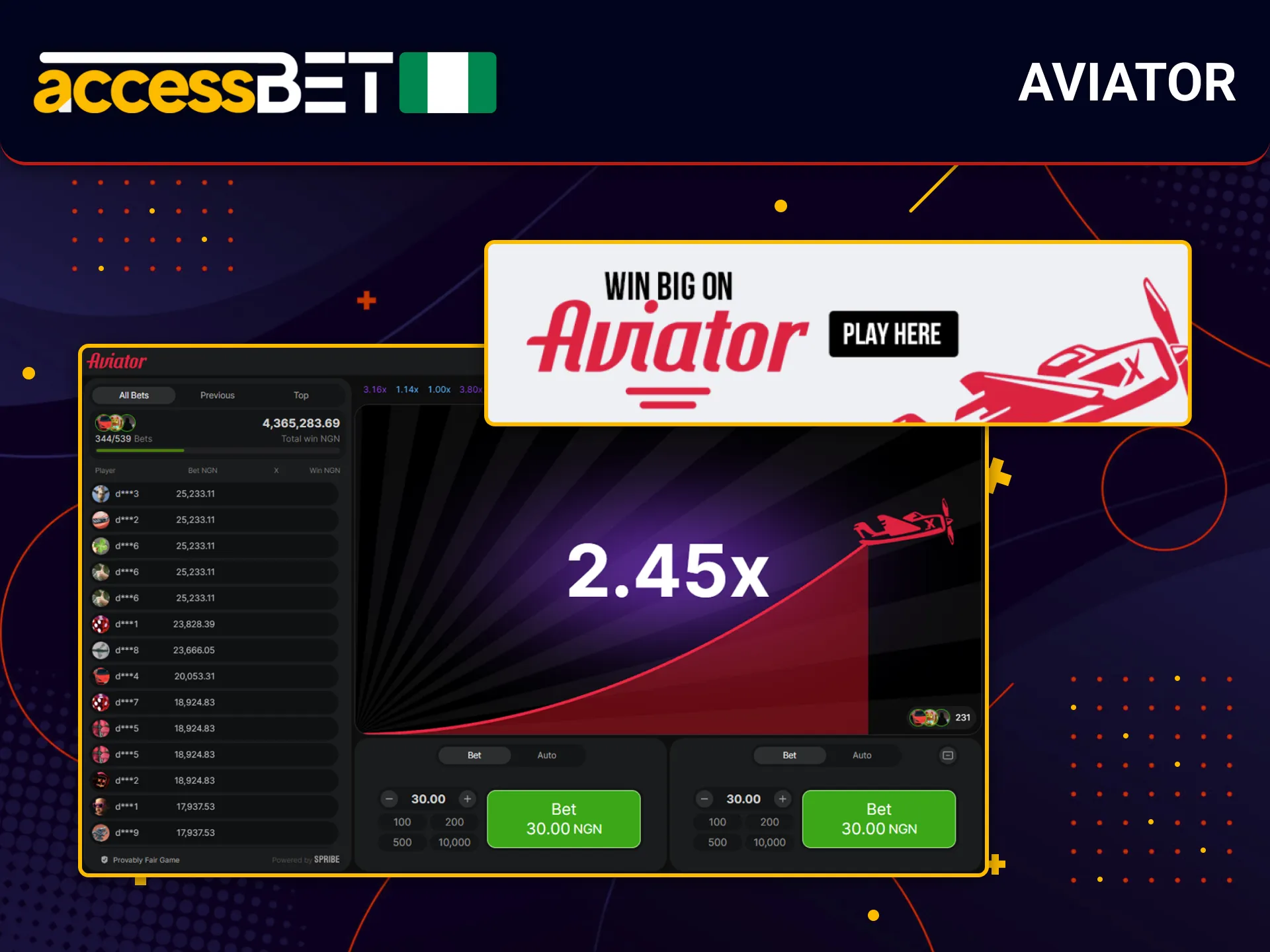 Try Aviator on AccessBet for fast-paced betting fun.