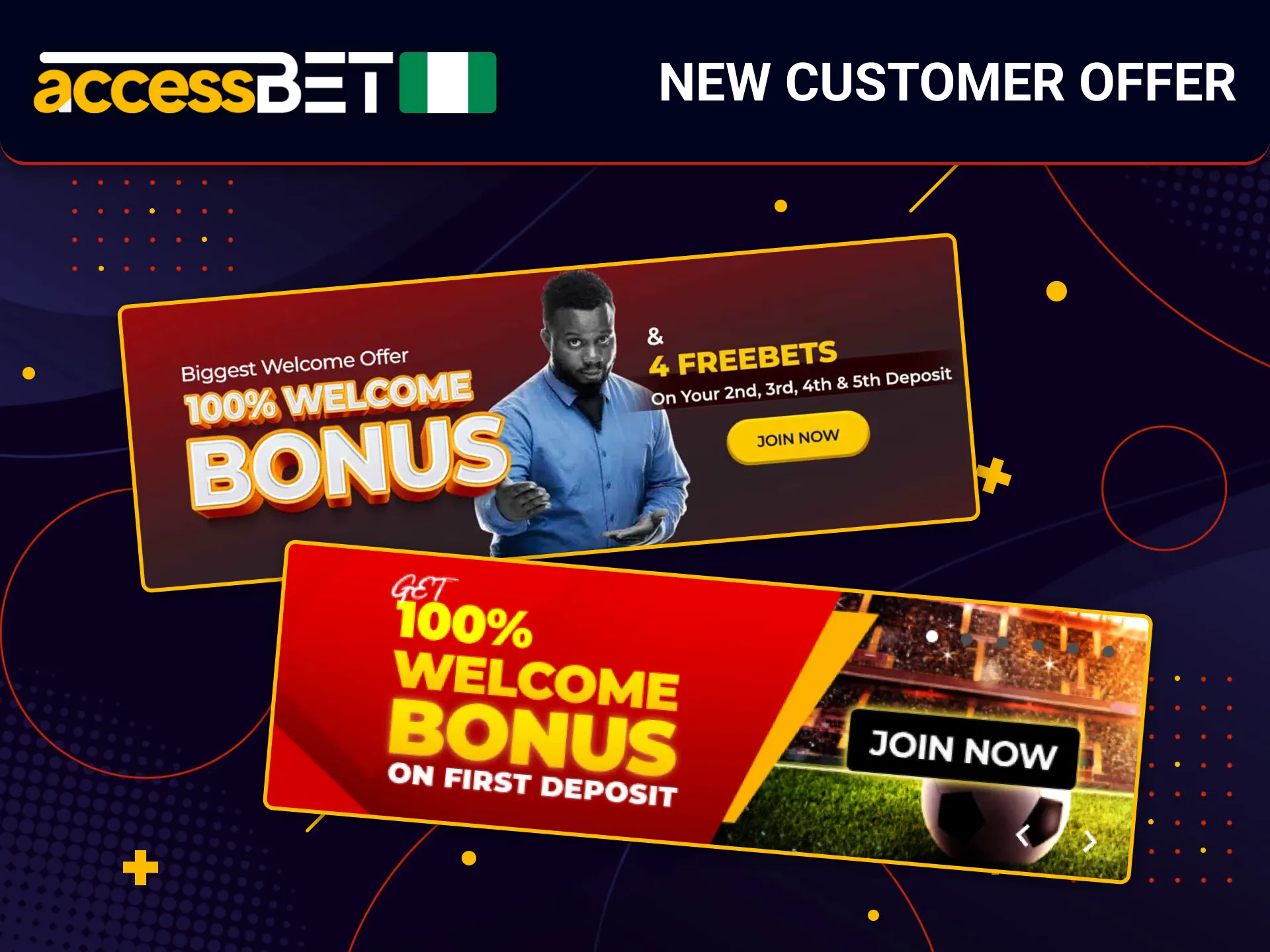 AccessBet gives new customers a chance to claim welcome offers.