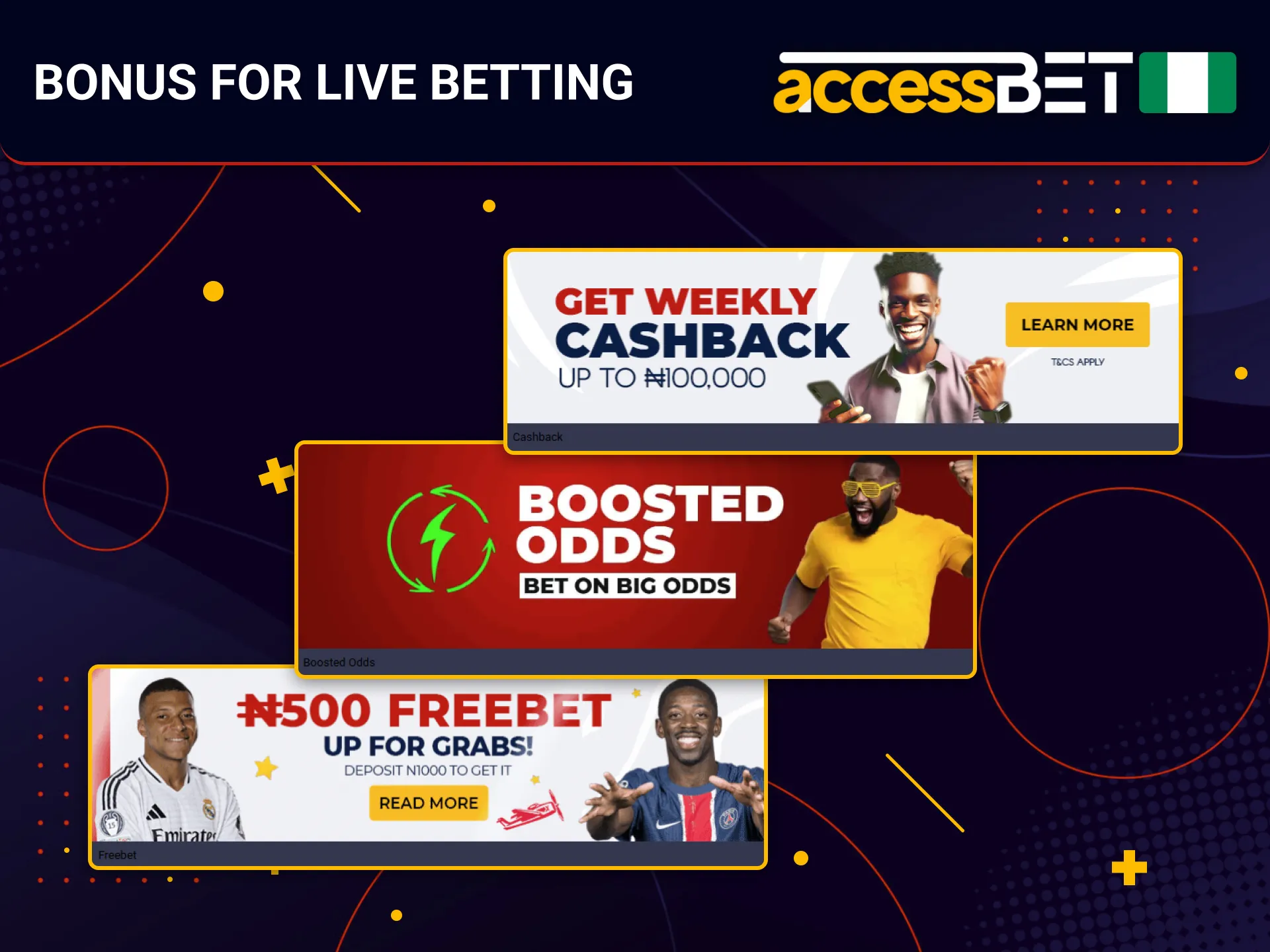 AccessBet offers a special bonus for live betting users.