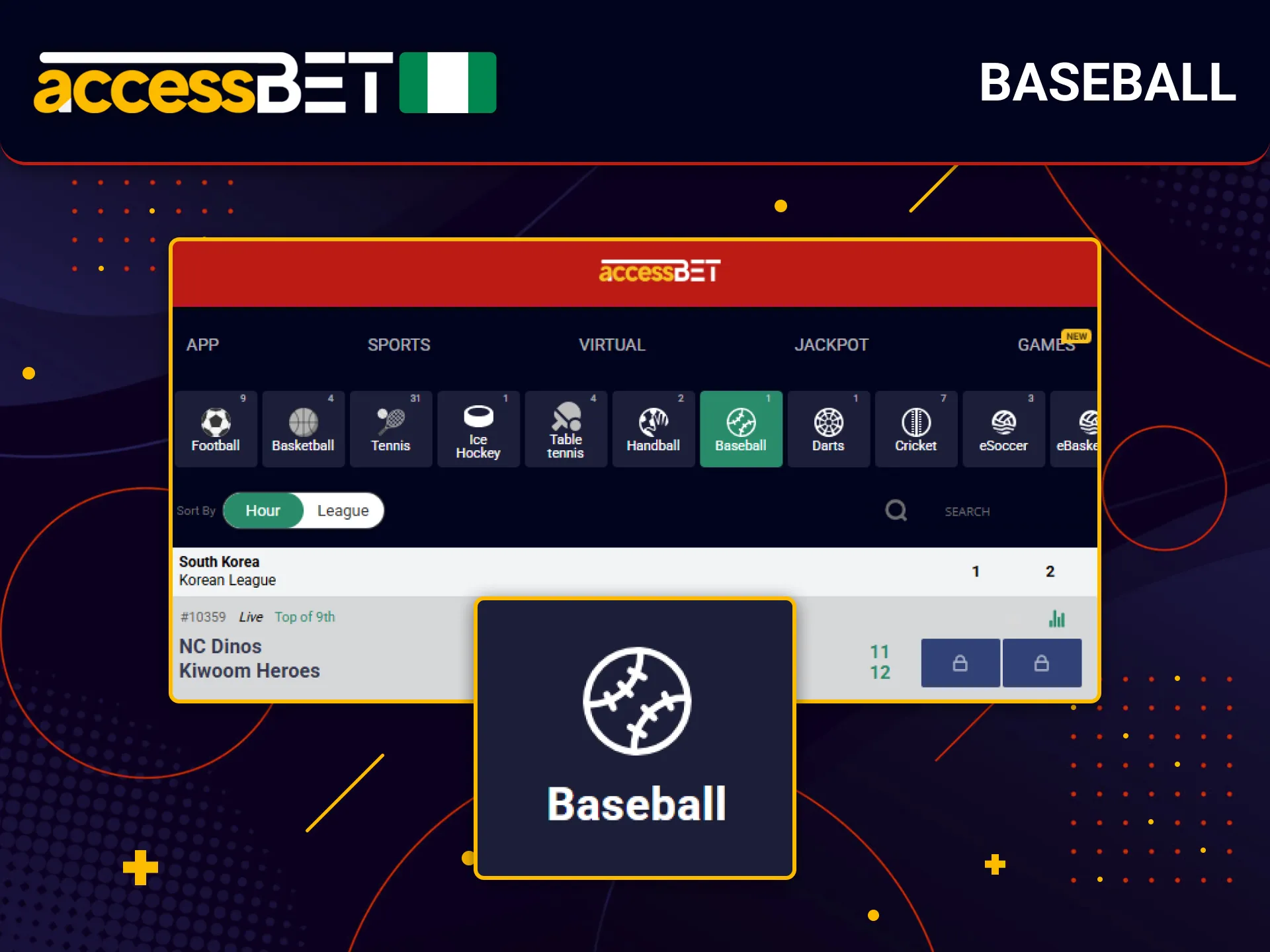 Enjoy live baseball bets at AccessBet with dynamic odds.
