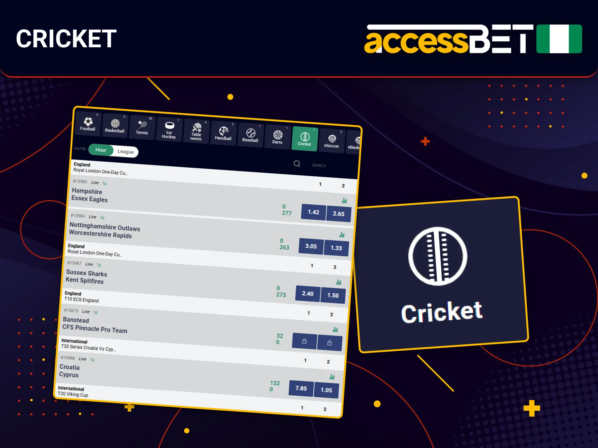Cricket live betting with AccessBet brings excitement to Nigerian players.