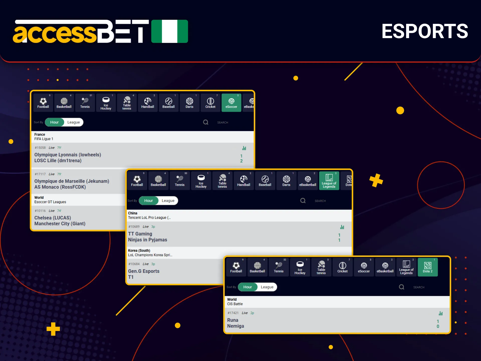 Esports fans in Nigeria follow tournaments live on AccessBet.