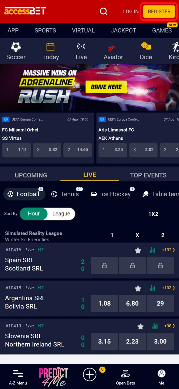 Visit the AccessBet website in Nigeria to activate your promo code.