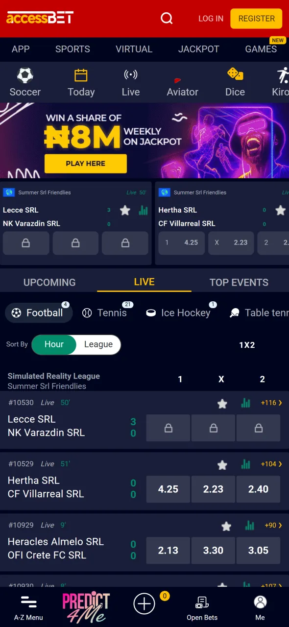 Open the AccessBet app to register your account in Nigeria.